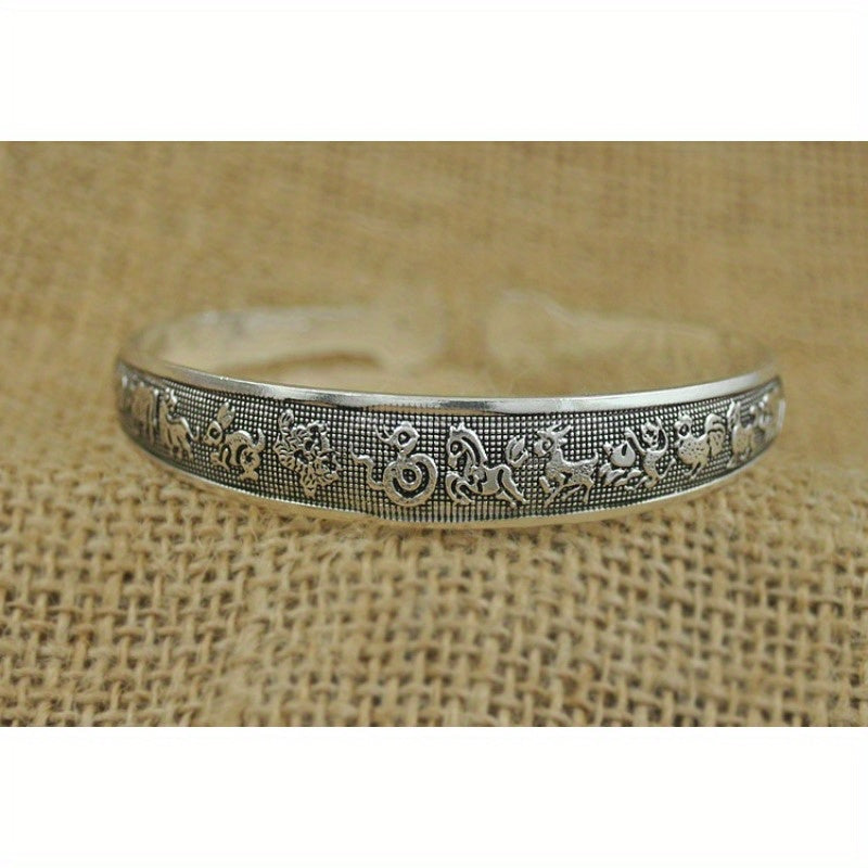 Random 5pcs Retro Ethnic Style Hollow Engraving Opening Adjustable Bracelet Set, Bracelet for Women, Christmas Halloween Vacation Gift Friendship Bracelet