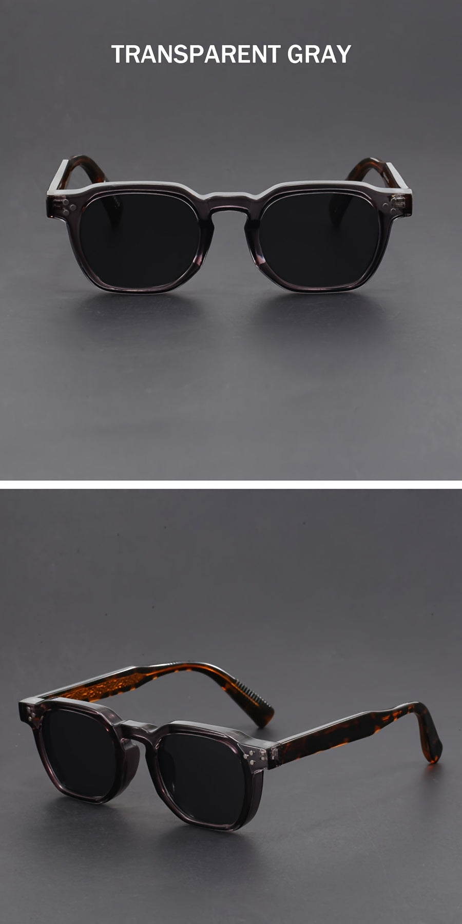Fashionable Polygonal Full-frame AC Lens Men's Sunglasses -  Bohemian Style Fashionable Sunglasses, Suitable for Photography, Parties, Decorative Sunglasses - Ideal Gift, Casual Design