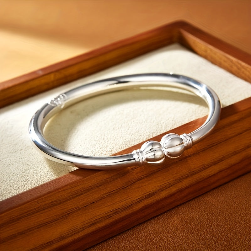 Simple Tribal Style S999 Sterling Silver Bracelet, Suitable For Women'S Daily Wear & Gift Giving, Ideal For Mother'S Day, Appropriate For All Seasons