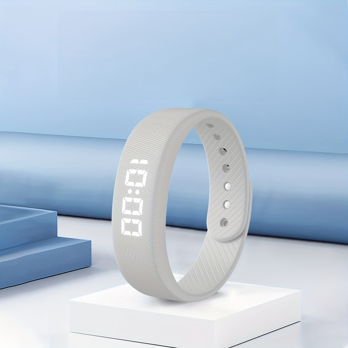 Silicone Sports Bracelet Display Bracelet for Men And Women, 1181.1 inch, Comfortable Silicone Strap Watch, Rechargeable Chronograph Sports Bracelet