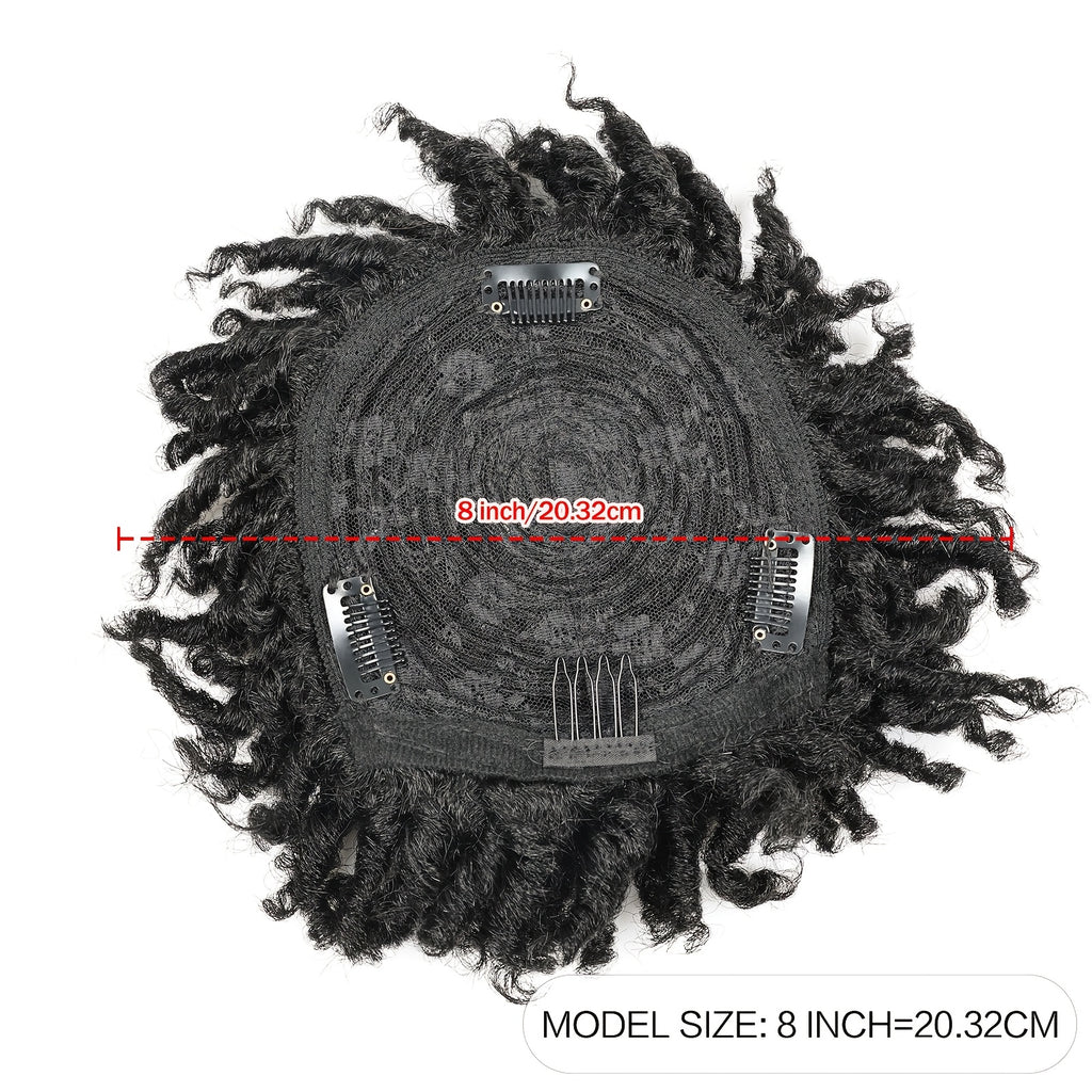 Short Dreadlock Hair Topper Wig with Clip in Braided Hair Half Wigs for Men Short Synthetic Dreadlocks Hair Pieces Toupee Afro Hair for Men And Men Topper Wiglets Hairpieces for Thinning Hair (1B), Christmas Wig