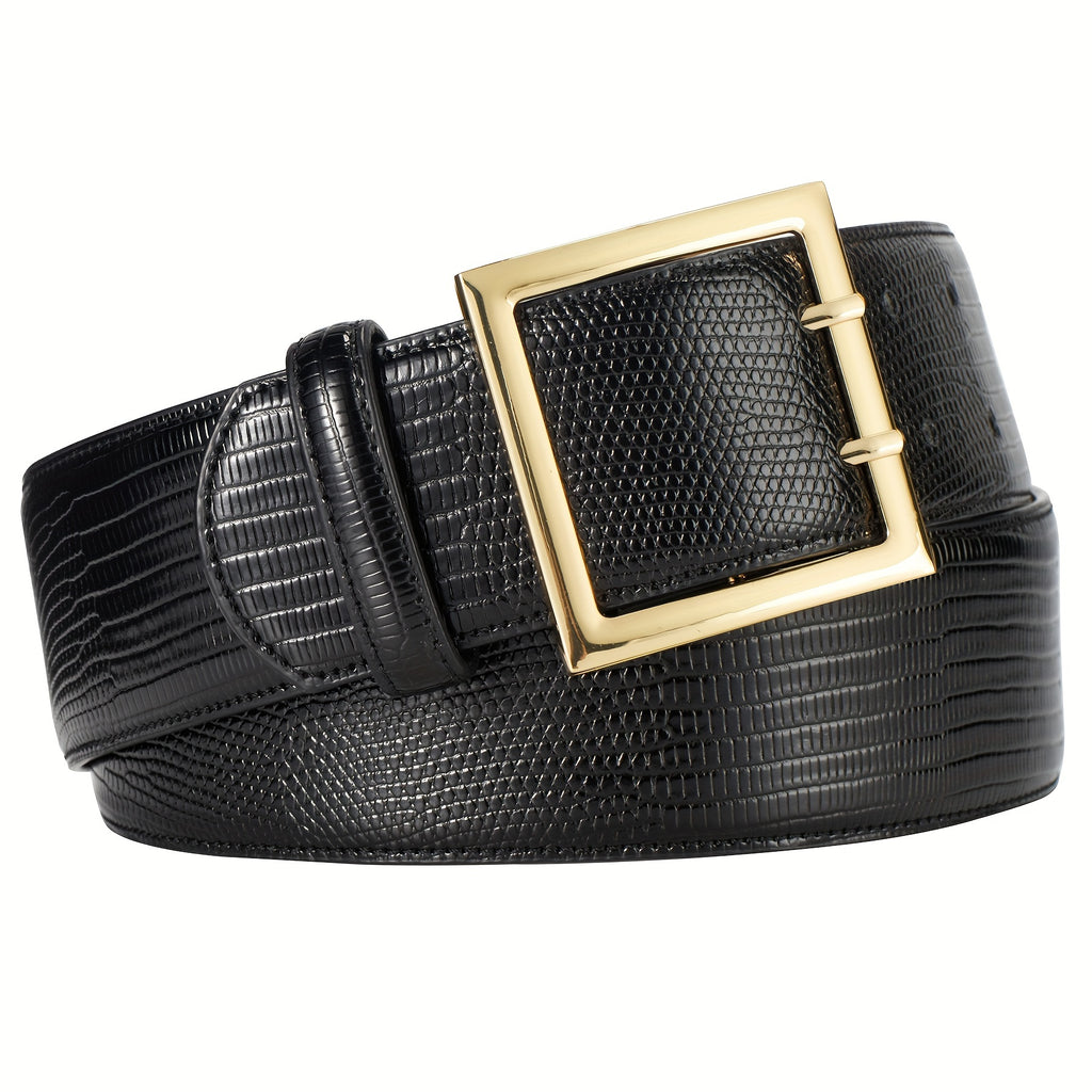 Wide Belts for Women Dresses Thick Jeans Golden Buckle Ladies Waist Double Prong Belt Plus Size