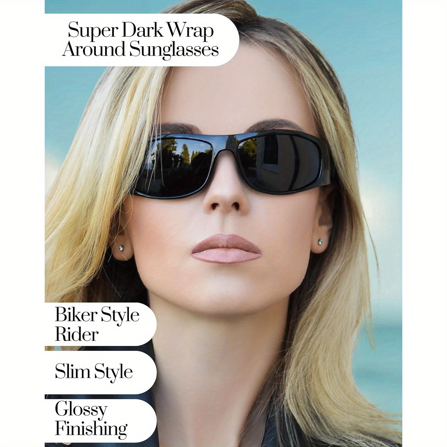 Super Dark Polarized Black | Wrap Around Style Lightweight