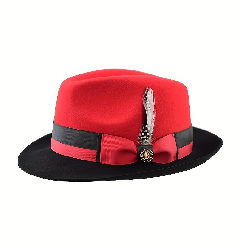 Christmas Gift Adjustable Wool Felt Hat - Pure Wool Felt Hat for Dress Party Wedding Festival Jazz Music Holiday Gift