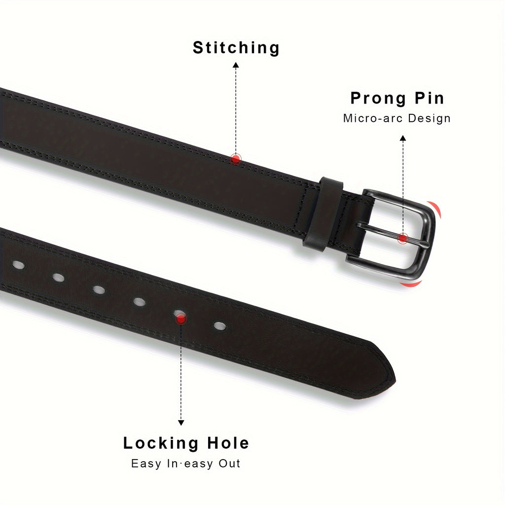 Men'S Full Grain Leather Belt, Fashion And Classic Designs for Work, Business, And Casual
