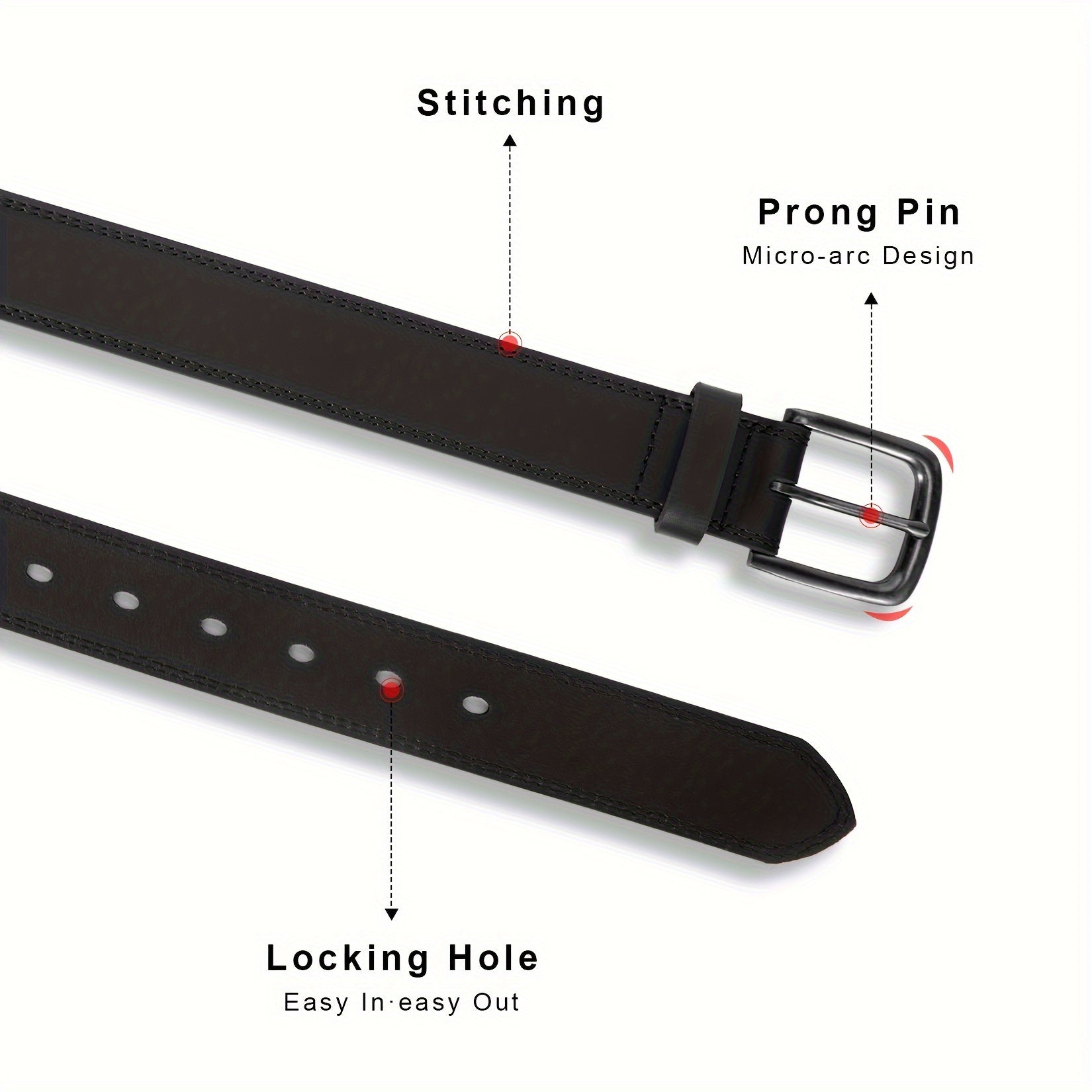 Men'S Full Grain Leather Belt, Fashion And Classic Designs for Work, Business, And Casual