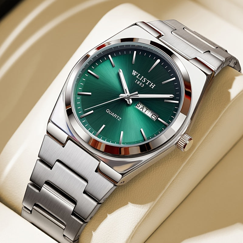 A Straightforward Men'S Timepiece, Glowing Sports Quartz Watch, Stylish Wristwatch for Men, Refined Standard Gear for Gentlemen. Date Adjustable in Multiple Languages.