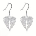 A Pair of Stylish And Elegant Angel Wings Heart-Shaped Love Pendant Earrings, Or a Heart-Shaped Pendant Necklace, Exquisite Holiday Birthday Party Memorabilia Gifts, Christmas Valentine'S Day Mother'S Day Presents, Jewelry Accessories