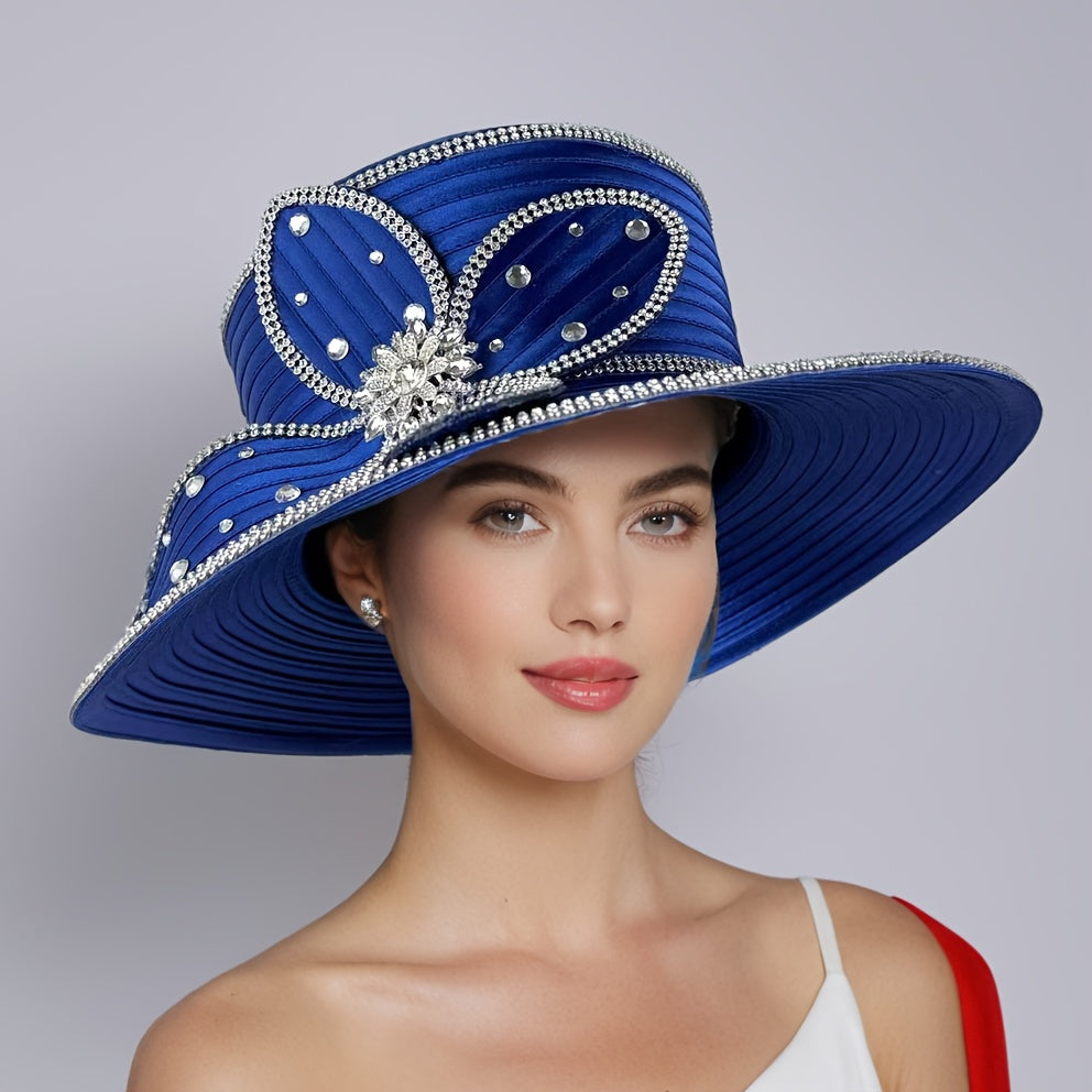 Handmade Ladies' Church Hat with Decoration - Elegant Suitable for Wedding, Easter Worship & Sunshade Hat, Dry Only, Box Packaging for Special Occasions, Comfortable for Church Services and Daily Use