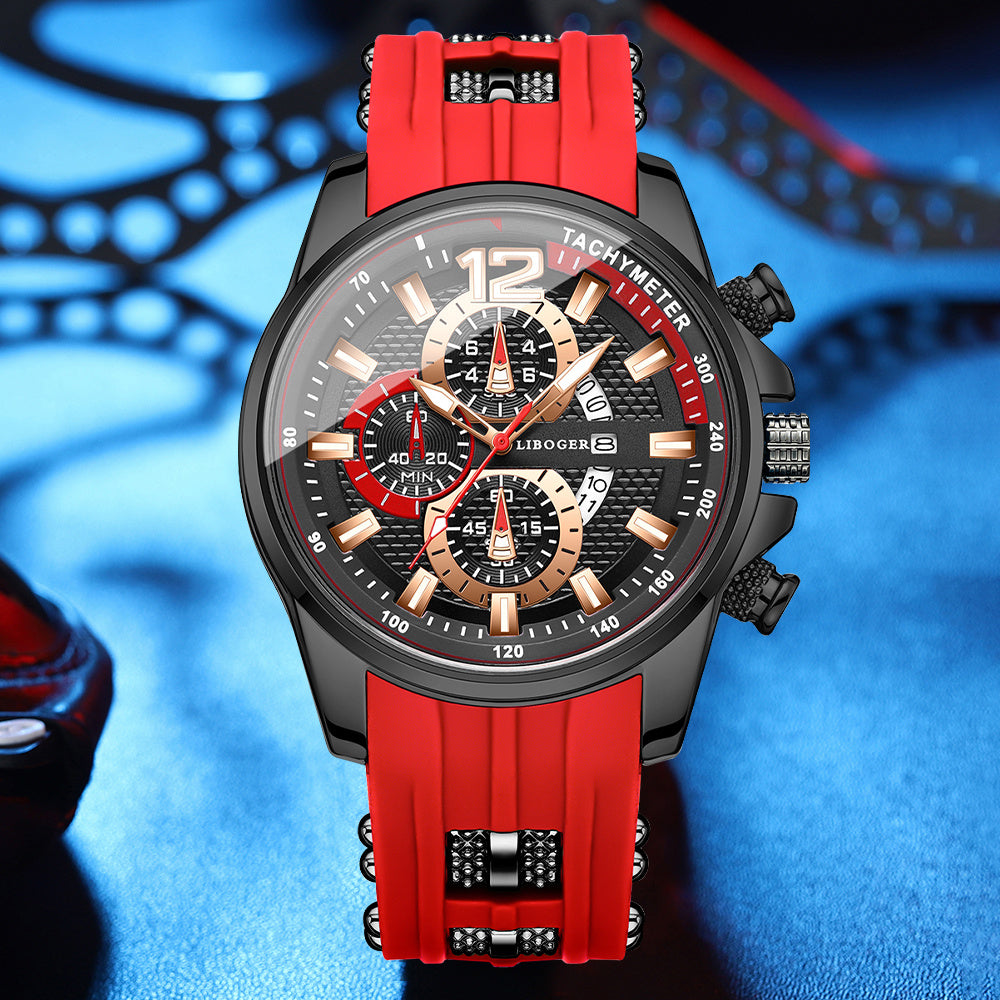 1pc Men'S Fashion Casual Quartz Watch, Silicone Strap, Date Display - Stylish Casual Wristwatch for Casual Attire, Casual Wristwatch | Sporty Watch Design | Quartz Movement, Thanksgiving, Christmas The Perfect Gift Reloj Para Hombre.