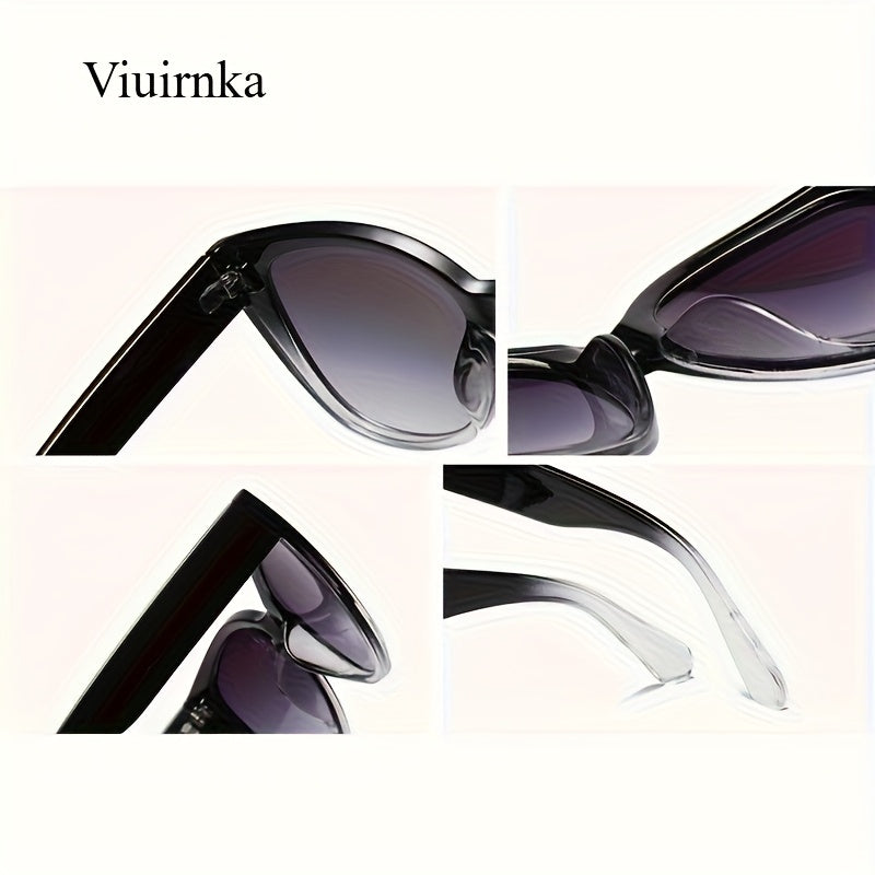 Summer Must Haves, Stylish Retro Cat Eye Oversized Gradient Fashion Glasses for Men and Women, Perfect for Beach, Vacation, Travel, and Cruise, Trendy Fashion Accessories