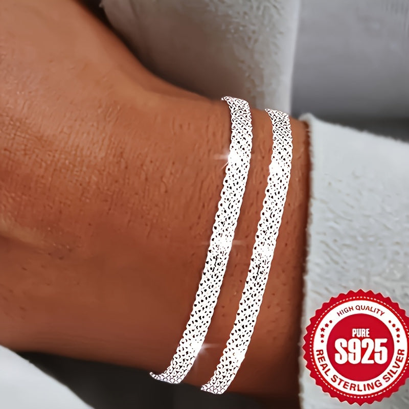 4pcs S925 Silver Braided Bracelet Set