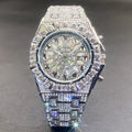 MISS FOX Premium Rhinestone Quartz Timepiece for Both Genders - Openwork Dual Layer Face, Luminous Hands, Metal Casing