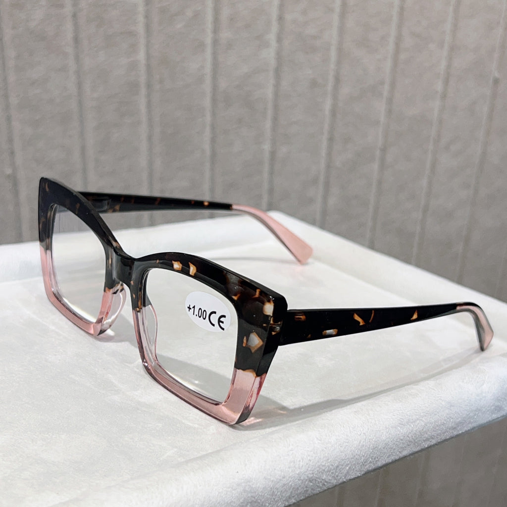 2025 New Arrival: 4 Pairs Of Value-for-Money Reading Glasses Stylish Reading Glasses For Men And Women Cat-eye Oversized Frames In European And American Fashion Styles Featuring Sturdy Spring Hinges No Batteries Required
