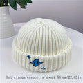 Men's Winter Warm Knit Beanie Cap - Basic Style, Machine Washable, Polyester Fiber Embroidery, Unisex Fashion Roll-Up Cuff