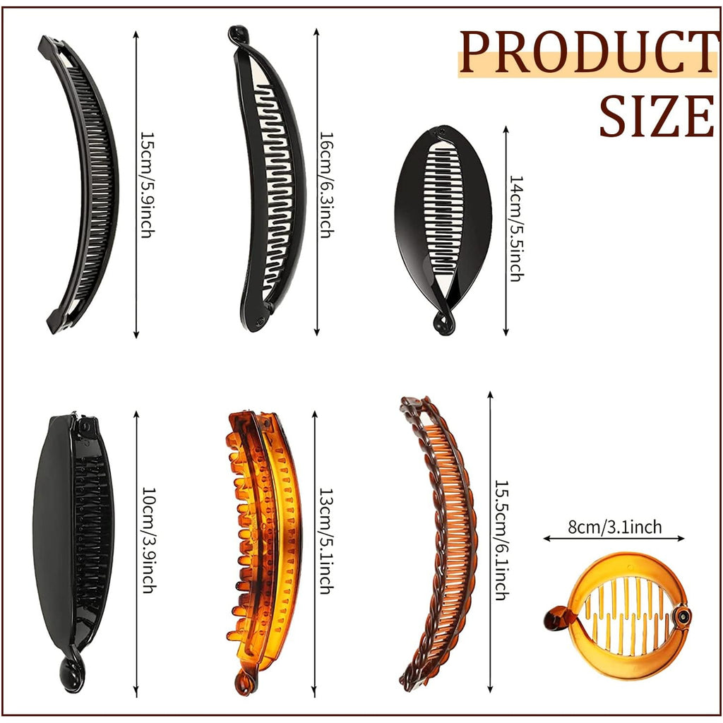 Women's Banana Hair Clip, 20pcs, Banana Hair Clips, Claw Clips, Hair Comb Clips, Fish Tail for Ponytail, Flexible Plastic
