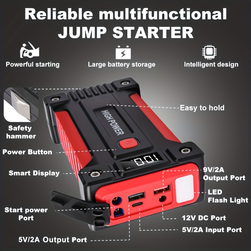 [Portable Power Bank] Jump Starter Power Pack, 1600A/3000A/3500A Car Battery Booster 12V Portable Car Jump Starter Power Bank for Gas N Diesel Cars, with USB Charge Ports And LED Flashlight