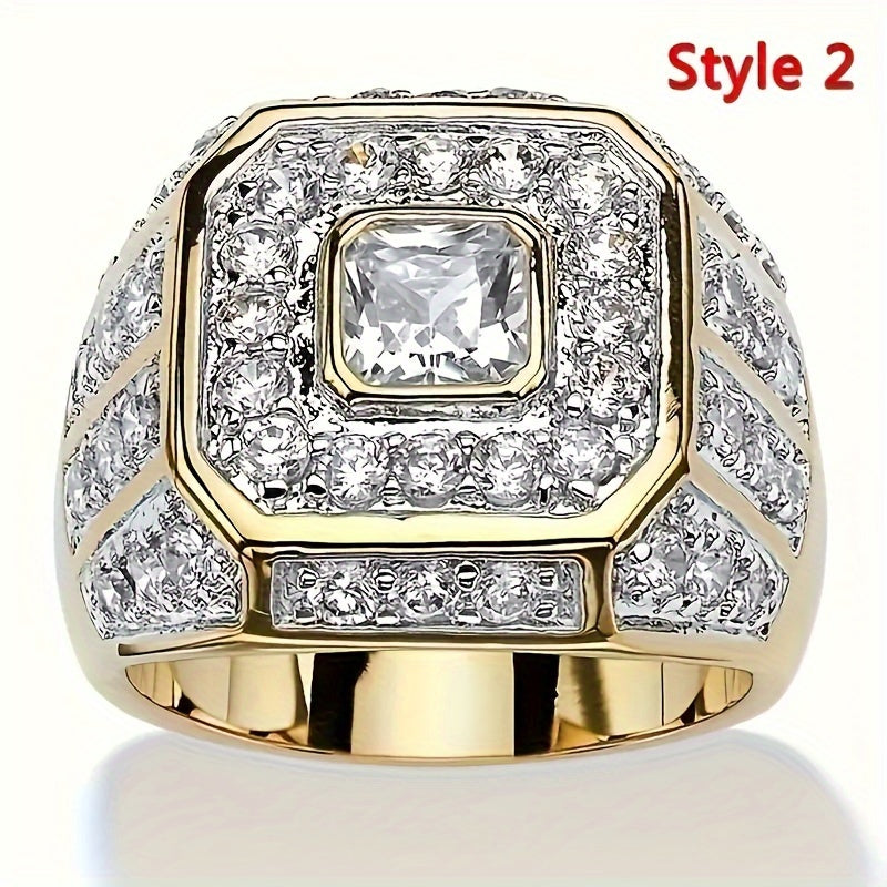 Set of 4 Luxury Men'S Fashionable And Commanding Business Rings, Jewelry Additions, Men'S Wedding And Engagement Rings, Premium Jewelry, Valentine'S Day Gift Set