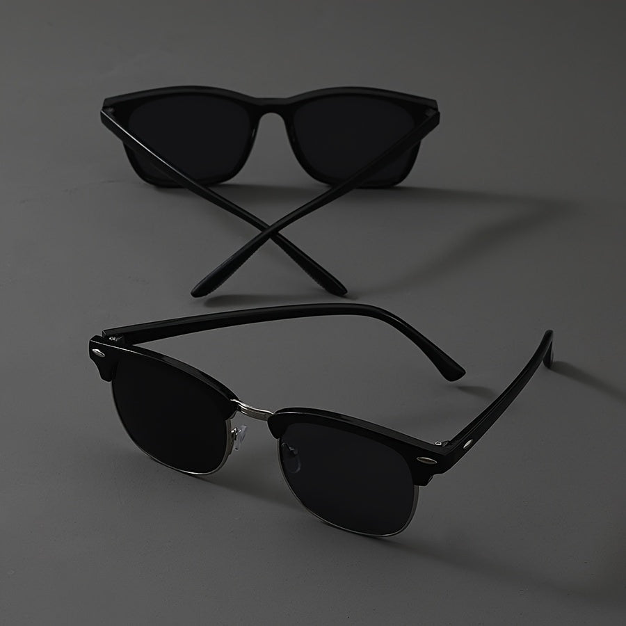2 Pairs of Fashionable Square Glasses, Lightweight and Comfortable, Unisex, Suitable for Daily Life and Party Decorative Glasses