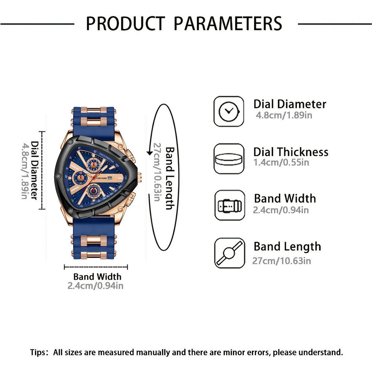 Unique Luxury Men'S Watch Featuring a Silicone Band And a Triangular Dial, Perfect for Tracking The Date. This Quartz Timepiece Is Suitable for Both Business And Casual Occasions, Making It an Excellent Gift for Birthdays, Holidays