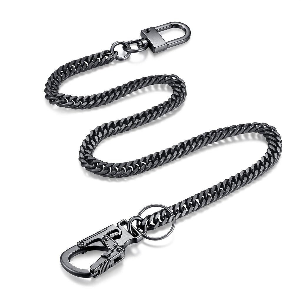 Ahiller Business Style Wallet Chain, Hip Hop Style Keychain - Dual Lock Security Design, Outdoor Camping, Traveling Accessory for Motorcycle/Daily Use with Scratch Resistant Coating, Men's EDC Carrying Gear Chain, Perfect Gift for Boyfriends And Dads, Dai