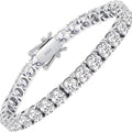 Tennis Bracelet, Lab Grown Women'S Tennis Bracelet, White 925 Silver Plated, Men'S Round Cut Bracelet, Jewelry Gifts