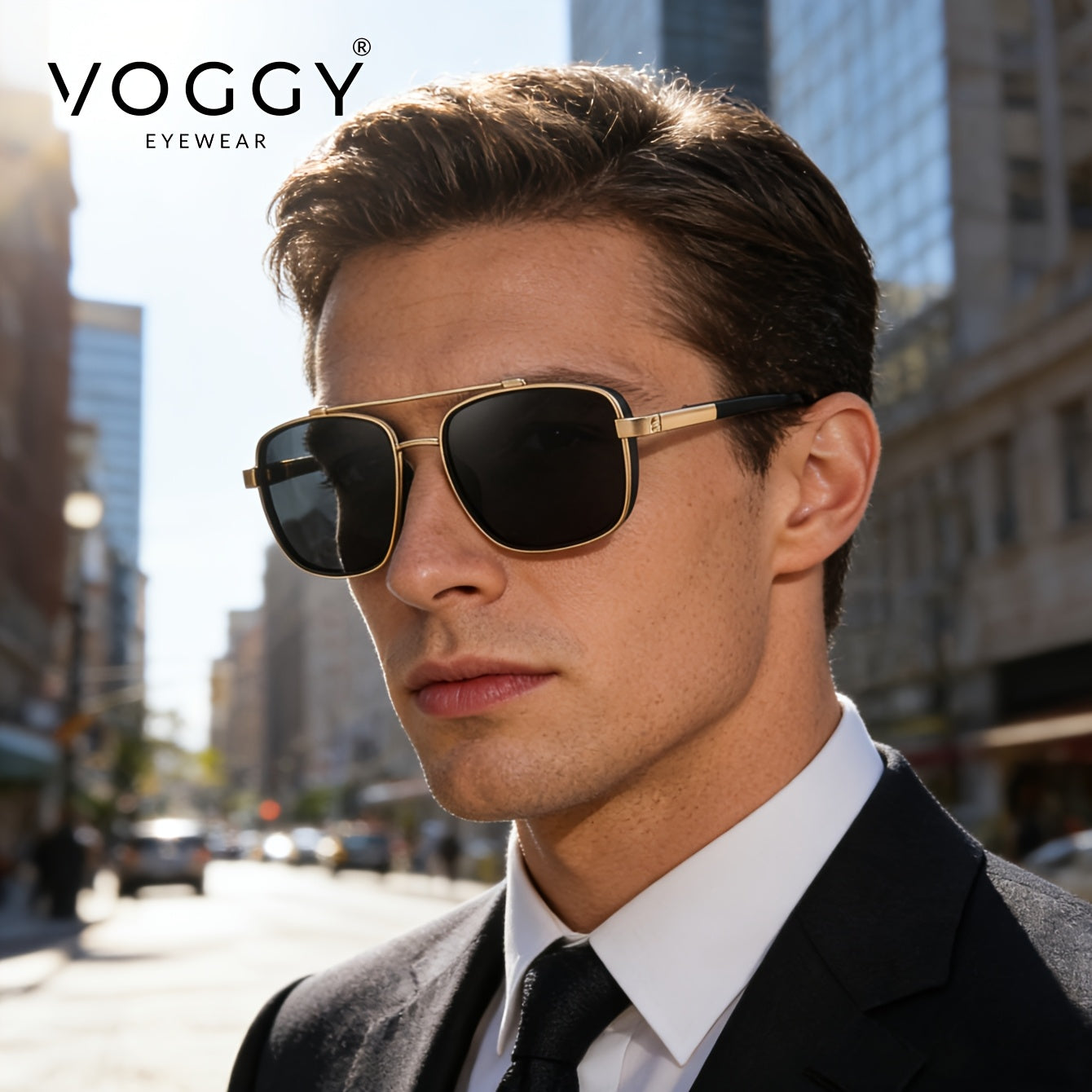 VOGGY Fashion Easy Retro Pilot Metal TR90 UV Protection Polarized Glasses, Men And Women Driving Outdoor Riding Fishing Holiday Party Decoration Props Gifts