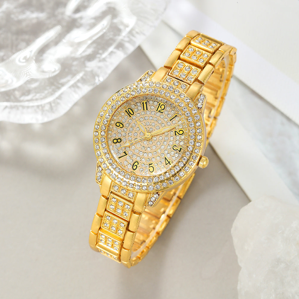 6pcs/set Watches for Women, Luxury Jewelry Set with 5pcs - Bracelet, Necklace, Earrings, Ring Jewelry for Women Set, Elegant Womens Watches, Valentine's Day Birthday Gifts for Women, Reloj De Mujer, Watches for Women, No Boxes.