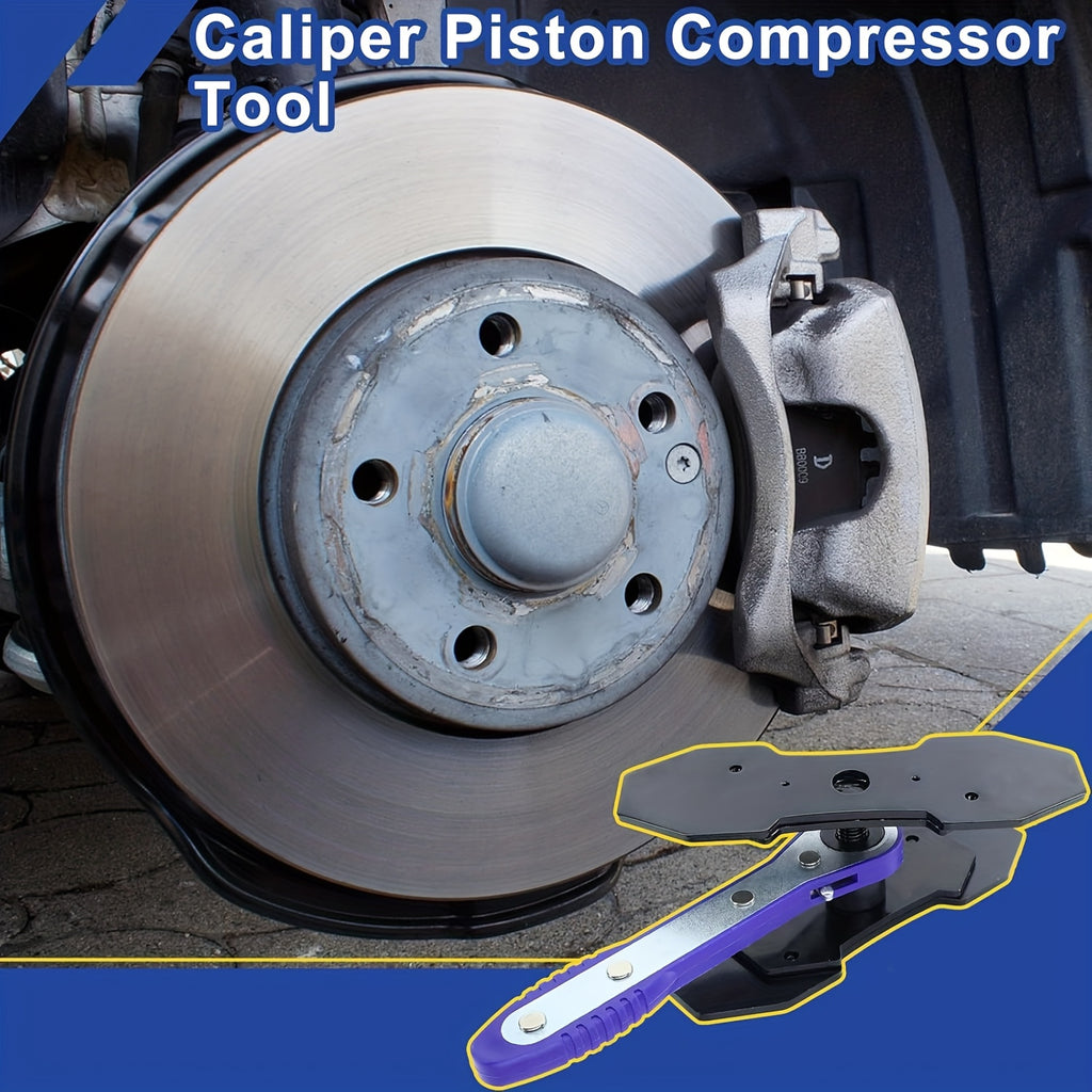 Brake Caliper Compression Tool Set, Automotive Quad Disc Pistion Ratchet Ratcheting Press Tool, Car Brake Pads Retractor Compressor with 4pcs Spreader Plates for Brake Pump Adjustment