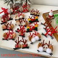 8pcs Reindeer Antler Hair Clips, Random Styles Shipped, with Pom-Poms And Ears, Plastic Material Christmas Holiday Hair Additions