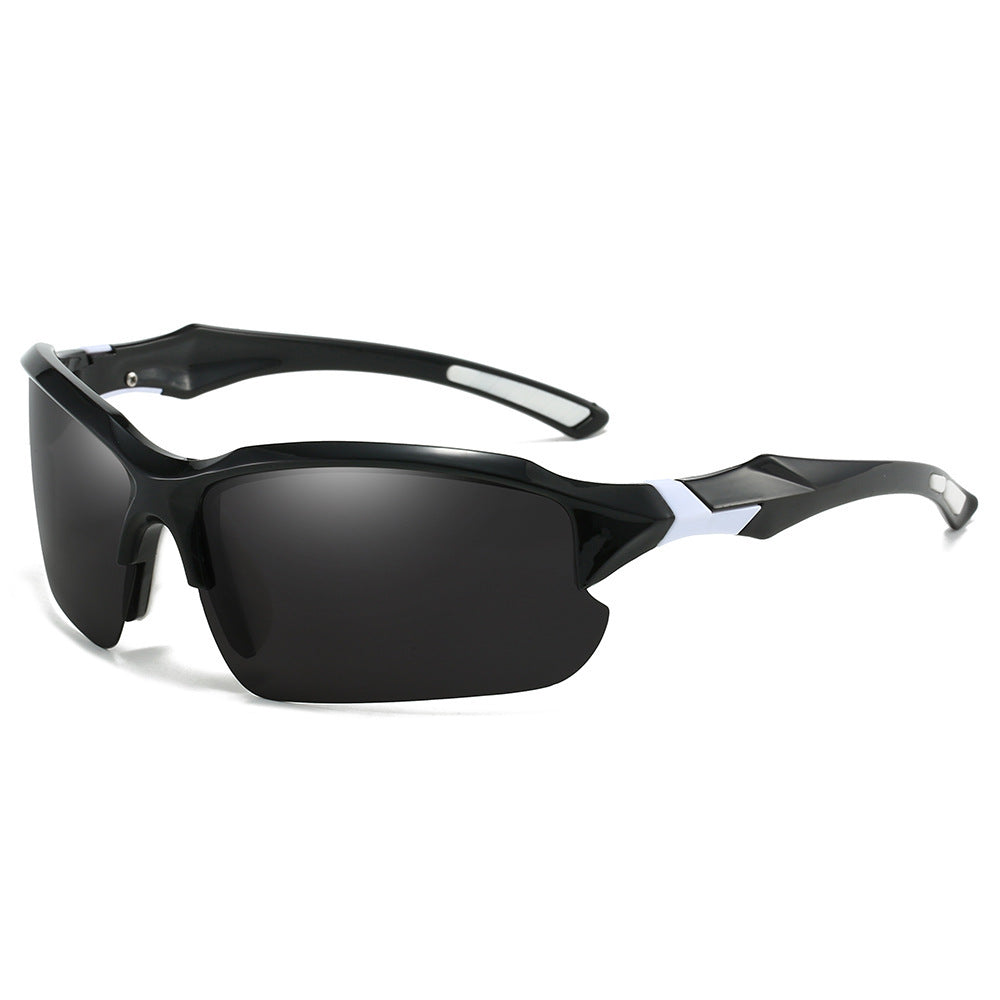 3pcs New Cross-Border Outdoor Sports, Skiing, Driving Half-Frame Sunglasses Men'S Running Fishing Sunglasses Sun Protection Lightweight Goggles