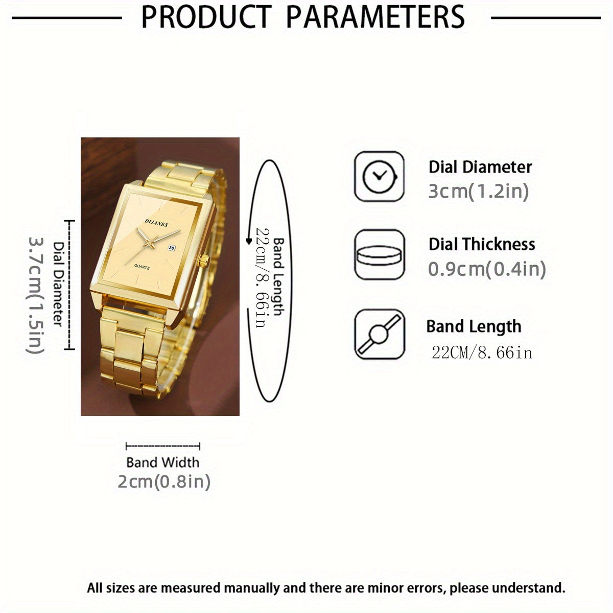 4pcs/Set Luxury Men'S Watch And Men'S Jewelry Set - Men'S Necklace, Bracelet, Ring, Men'S Quartz Watch Casual Business Watch for Men