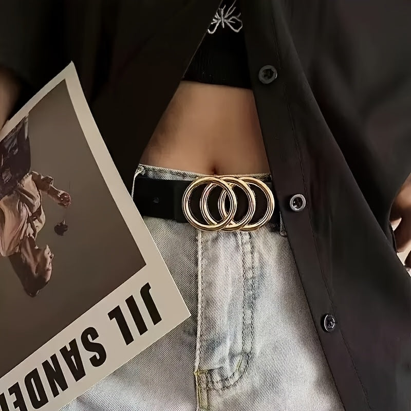 A 6pcs Collection of Stylish And Practical Women'S Belts, Featuring Classic Designs for Jeans And Dresses, with Metal Buckles in Three-Ring, Two-Ring, And One-Ring Styles. These Solid Color Belts Are Elegant Additions for Daily Wear And Versatile Fo