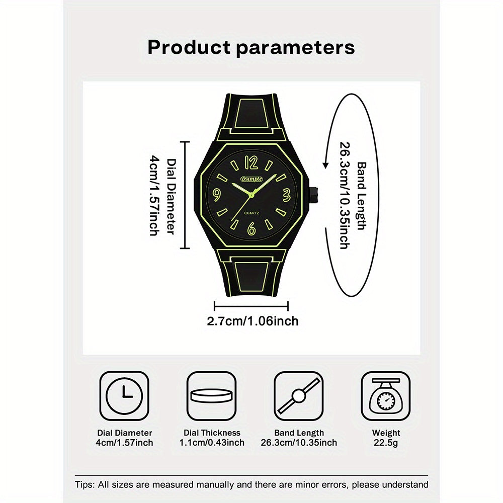 [ Unique Watches for Men] 1pc Fashion Unisex Creative Wrist Watch, Red Silicone Strap, Round Dial, Analog Quartz Watch, Student | Casual | Outdoor Must Have, Best Gift