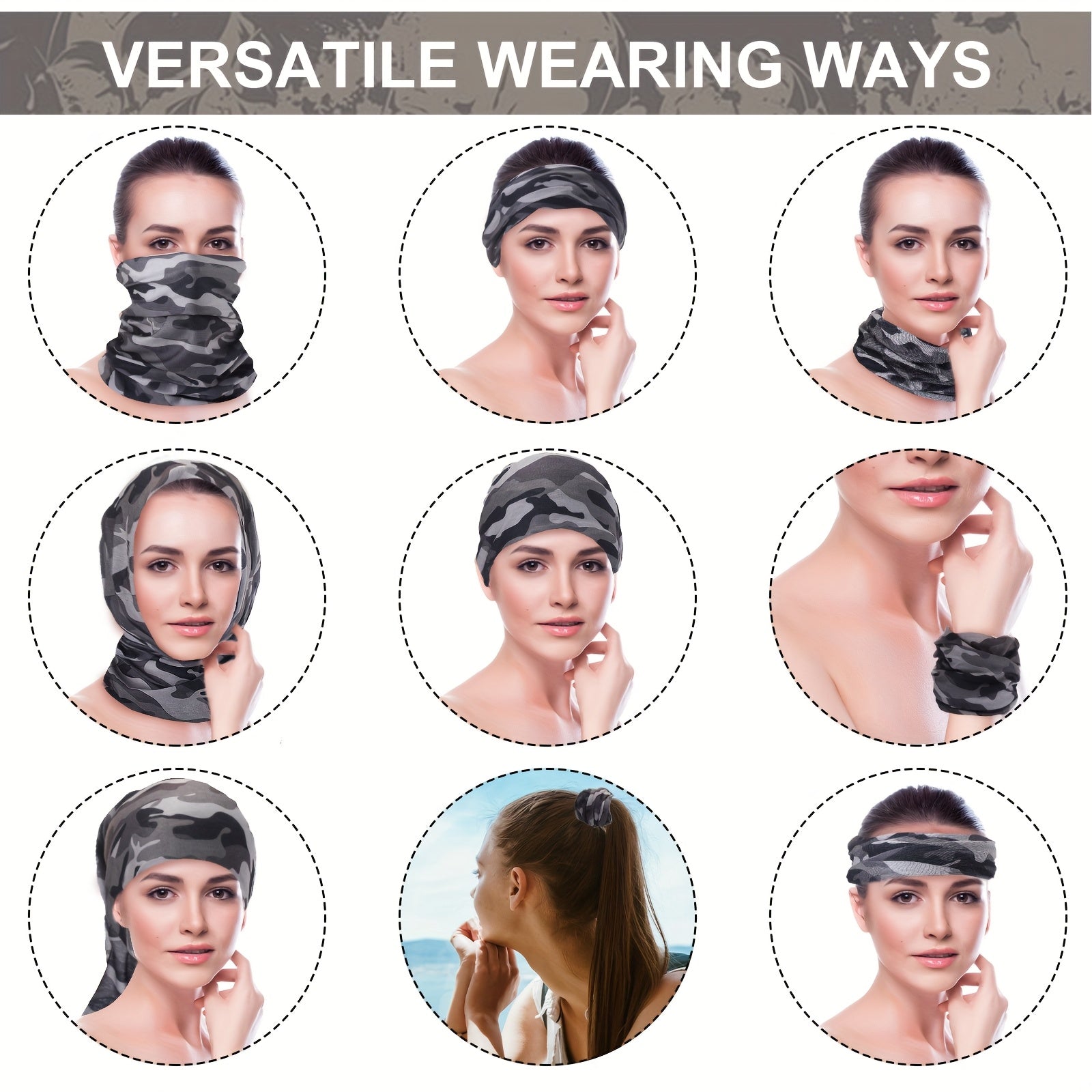 60pcs Neck Gaiter Bulk For Men Women Balaclava Face Mask Coverings Seamless Headwear Bandana Neck Scarf (Dark Pattern)
