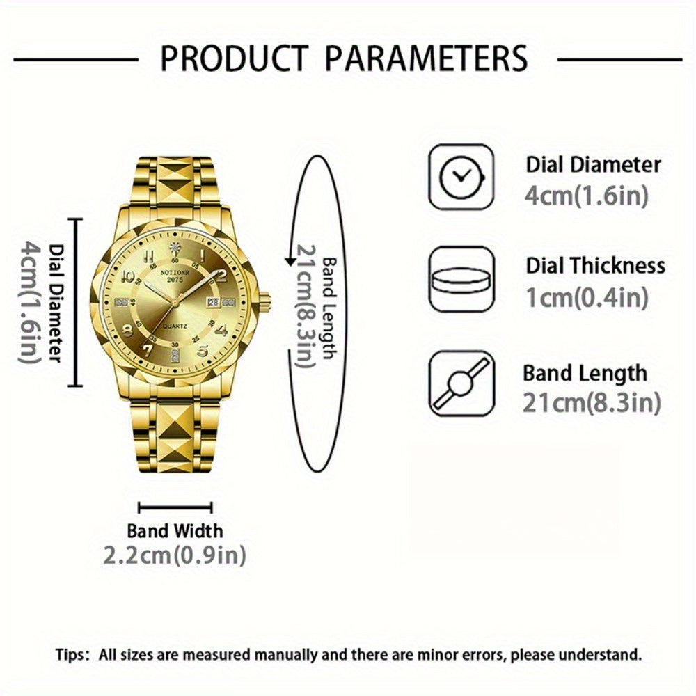 [Roman Rhinestones Quartz Watch] 1pc Men's Roman Rhinestones Quartz Watch | Stainless Steel Strap | Minimalist Classic Design | Ideal for Birthday, Holiday, Valentine's Day Gifts