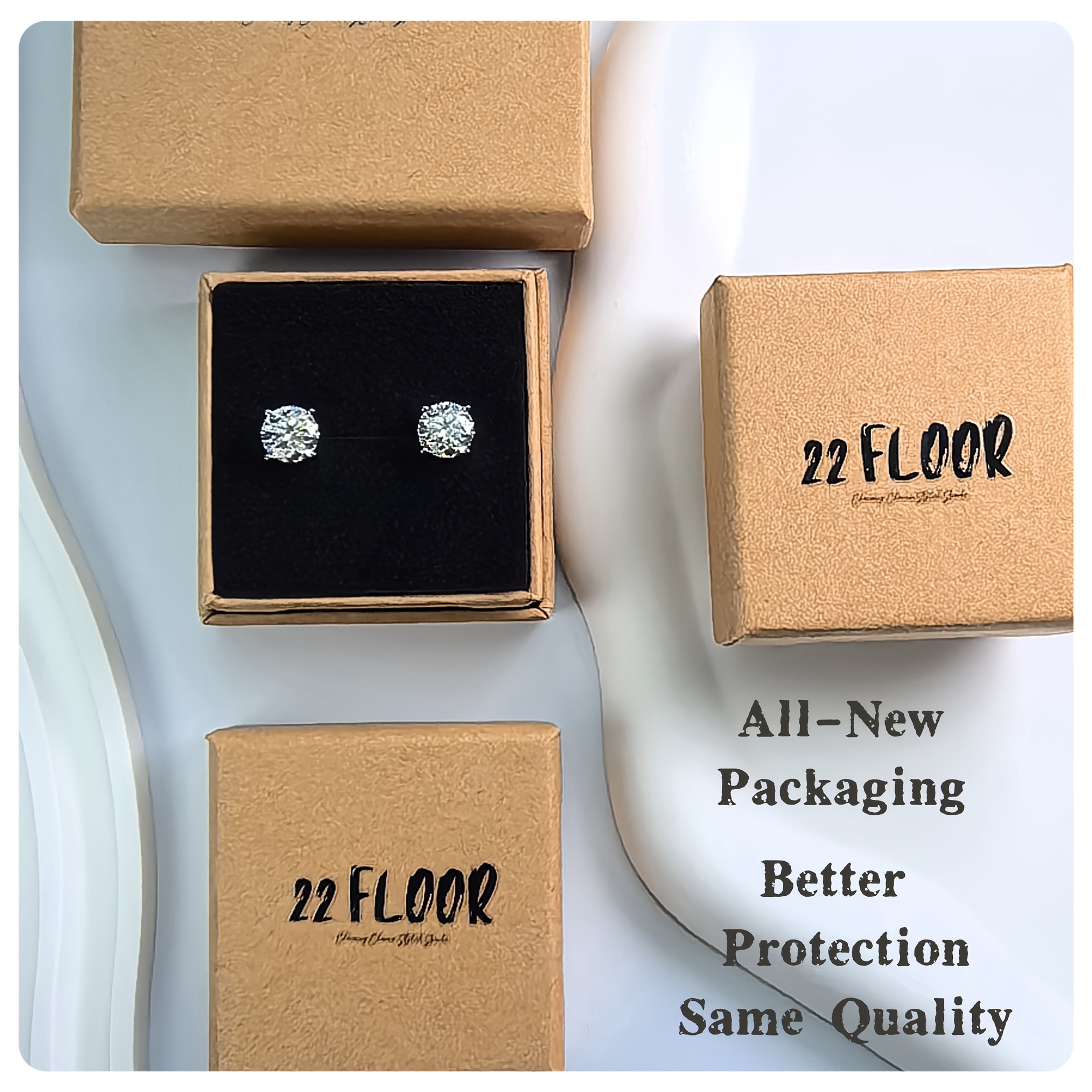 1 Pair Moissanite Stud Earrings 1CT, 2CT, 4CT, 6CT D Color VVS1 Clarity Brilliant Round Cut Lab Moissanite 18K gold plated White 18K gold Plated 925 Sterling Silver Earring Jewelry Gifts For Teenager Teenager Girls With Jewelry Box, For Teenager
