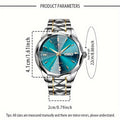 RUIGE Men'S Fashion Trend Quartz Watch | Night Light Dual Calendar, Diamond Shaped Watch Mirror, Stainless Steel Case, Alloy Strap, Business Leisure, Ideal Gift for Father'S Day