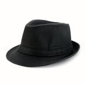 Men's Classic Short Brim Fedora Hat Manhattan Structured Gangster Trilby Jazz Cap