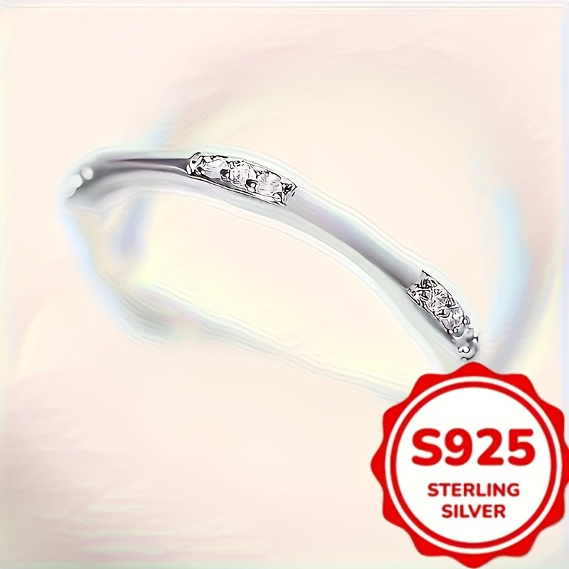 925 Sterling Silver Simple Style Thin Ring Inlaid Zirconia Women's Engagement Ring for Wedding Party Daily Casual Wear Valentine's Day Gifts