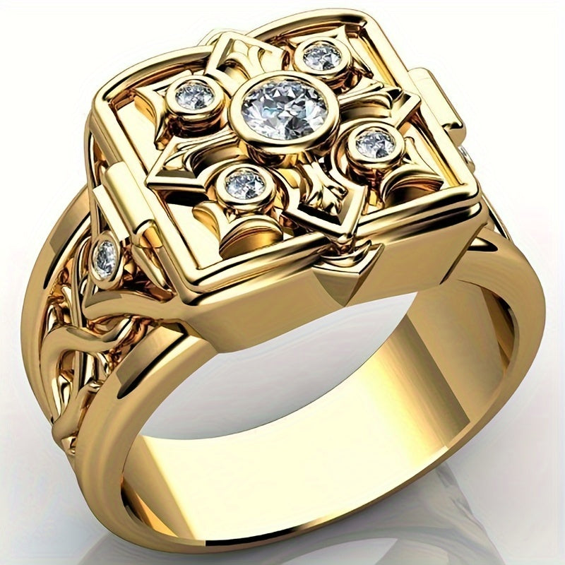 4pcs Set of Luxurious And Elegant Men'S Noble Gentleman Rings, Boyfriend'S Birthday Gift, Engagement Jewelry