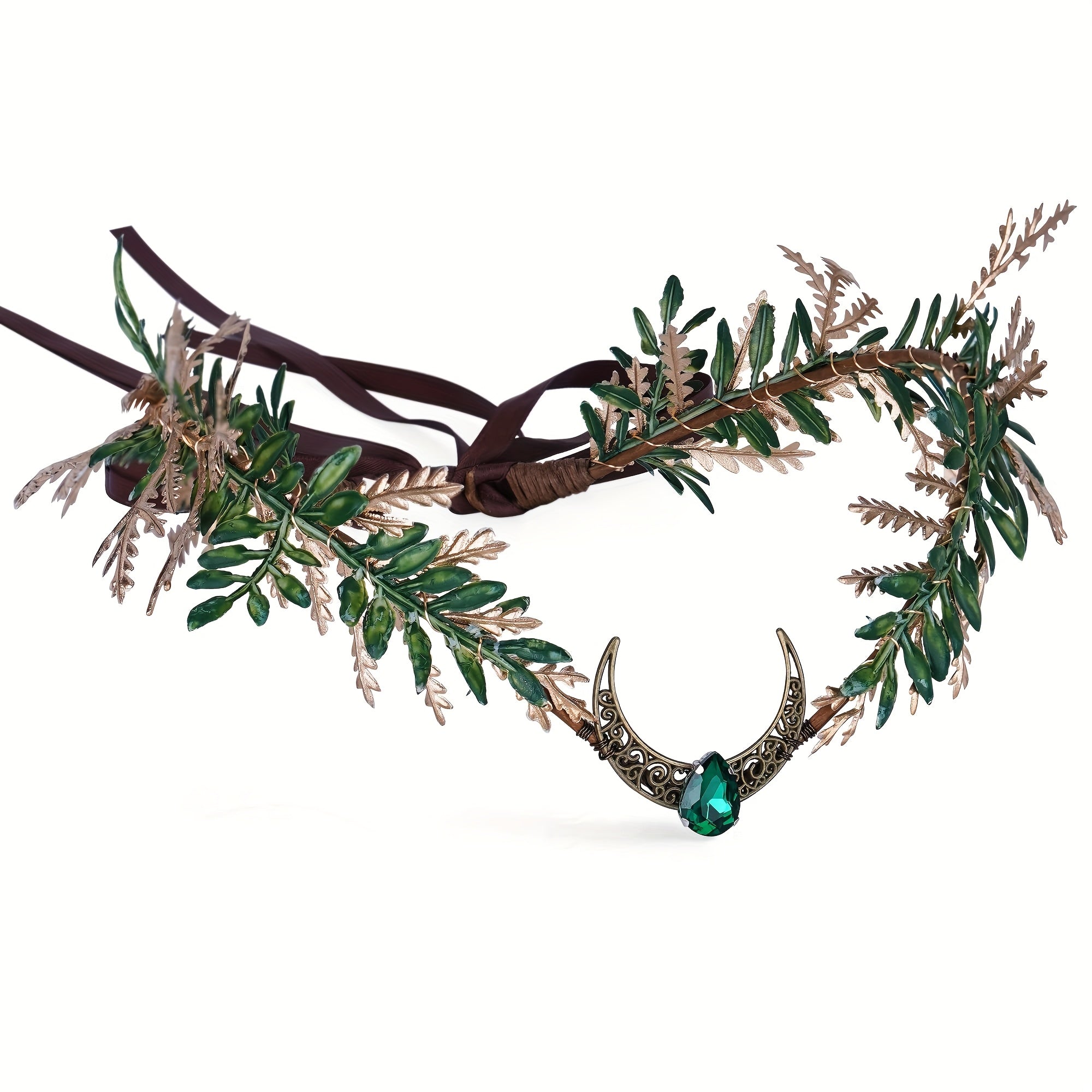 4pcs Set of Women's Renaissance Fairy Costume Accessories - Medieval Elf Headband, Belt Pouch, Cork Potion Bottle, And Elf Crown for Viking Cosplay Masquerade.