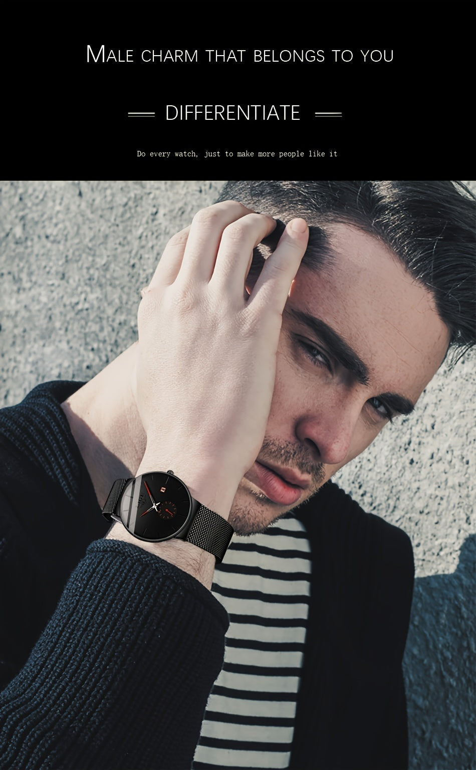 LIGE Minimalist Casual Men's Watch with Stainless Steel Mesh Belt. Leisure Fashion Men's Business Quartz Watches. Waterproof Calendar Wristwatch. Suitable for Gifts to Men.