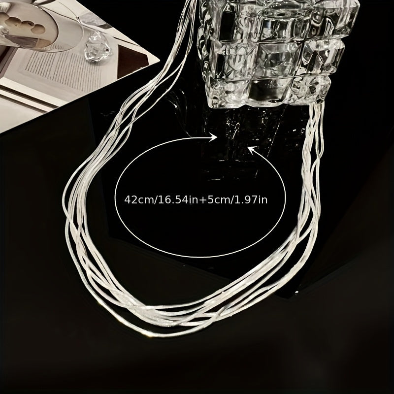 [Daily Wear & Parties] 925 Silver Layered Pendant Necklace, Featuring A Low-Allergy Multi-Strand Chain, Suitable For Daily Wear And Parties, Carnival Accessories