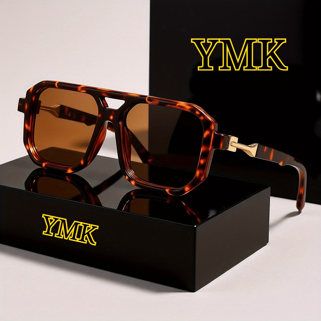 Unisex Oversized Square Retro, Tortoiseshell Arms, Fashion Shades for Men Women, Comes with Case and Cleaning Cloth, Ideal for Daily Wear