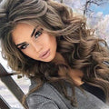 Women's Fluffy Long Curly Hair No Bangs Big Waves Brown Synthetic Wig New Product on Cross-Border Platform Costume