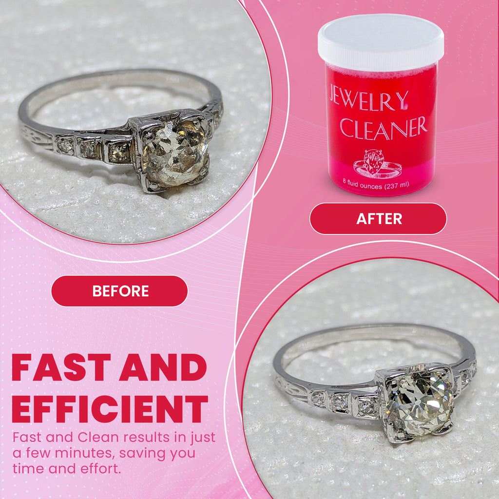 JSP Jewelry Cleaner 8 fl oz – Gold, Silver & Platinum Dip with Brush & Cloth – Fast Acting