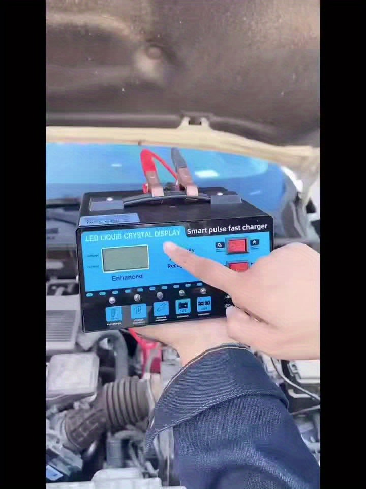 [Intelligent] 12V And 24V Intelligent Universal Battery Charger Inverter, With LCD Display Intelligent Maintenance Overcharge And Short Circuit Protection, Suitable For Intelligent Trickle Charging Maintenance Of Various Cars, Yachts, And Batteries