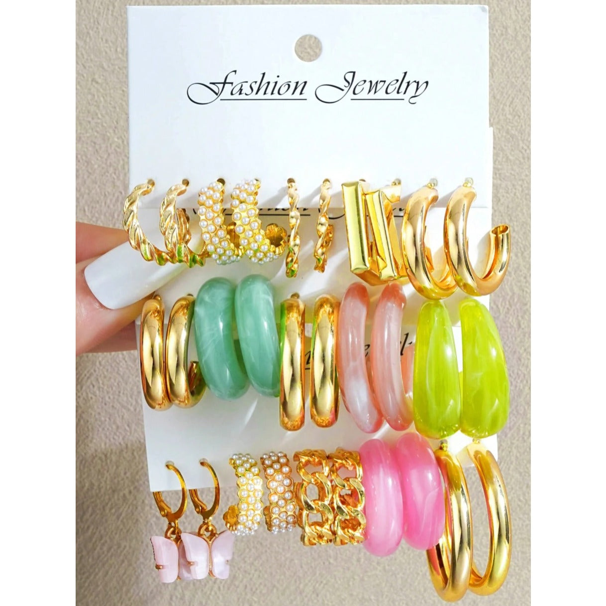 Random 20/30pcs Colorful Multi-style Geometric Earring Sets, Versatile Fashion Accessories for Women Daily Commute, Dates And Parties