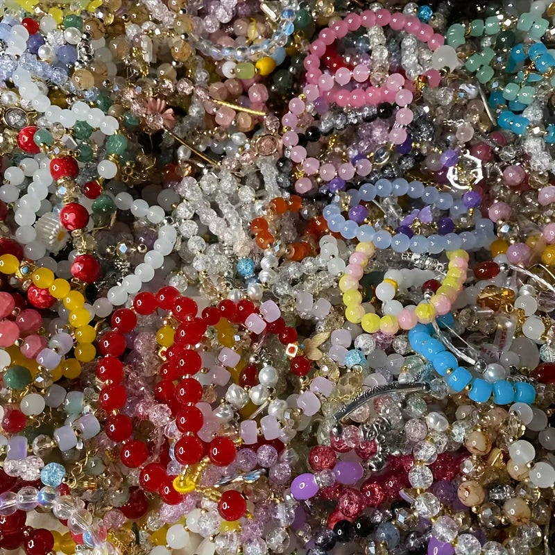 Bohemian Handmade Glass Bead Bracelet Set, Cracked Bead Bracelet Series, 30pcs, For Women, Suitable For Vacations And Daily Parties Occasion, Random Gifts For Family And Friends